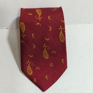 Dunhill Men's Maroon/Gold Paisley 100% Silk Tie Length 56"